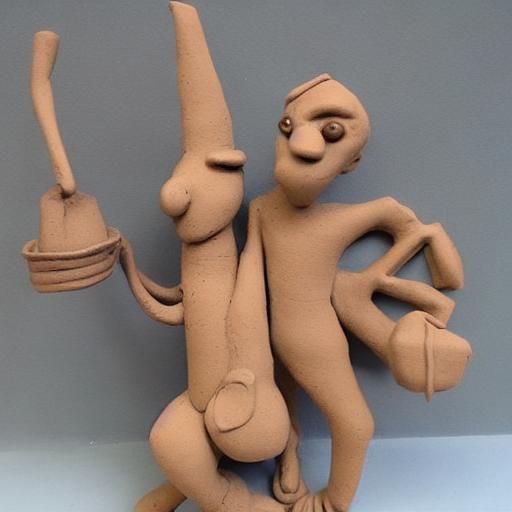 Whimsical Clay Art Sculpture