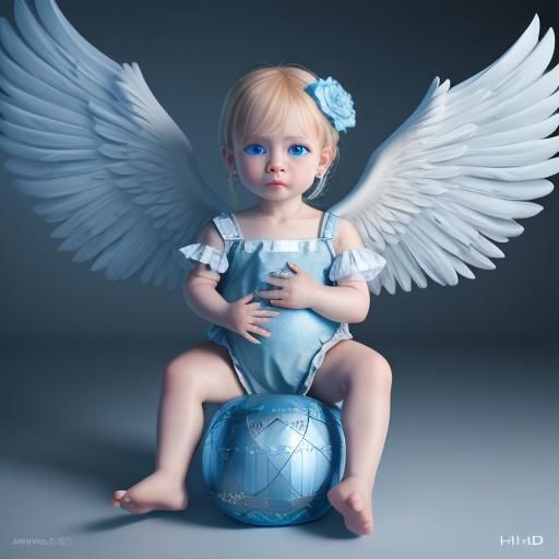Russian Cherub Baby with Angel Wings in HD Realism