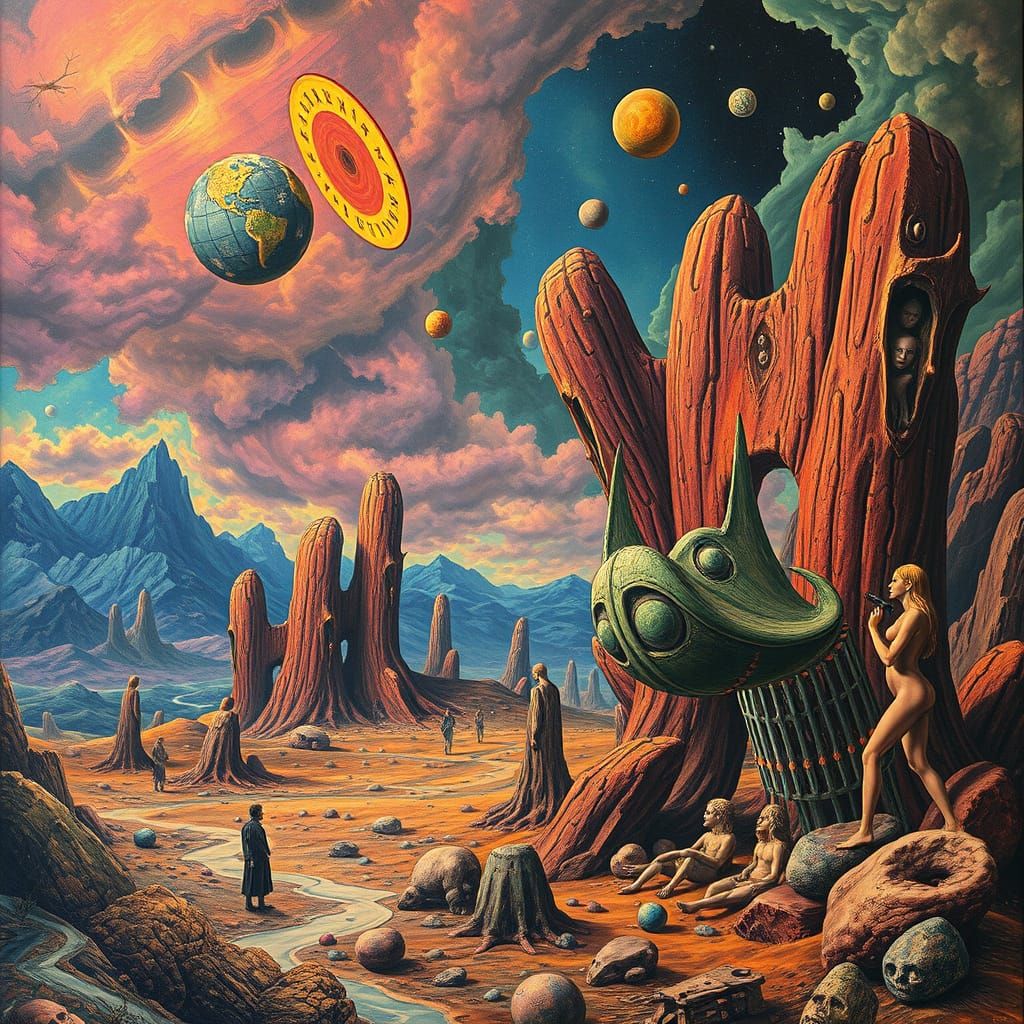 Mindbending Gothic Landscape in Mucha Style