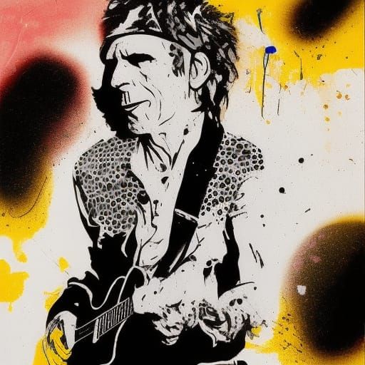 Keith Richards Graffiti Art in Vibrant Colors