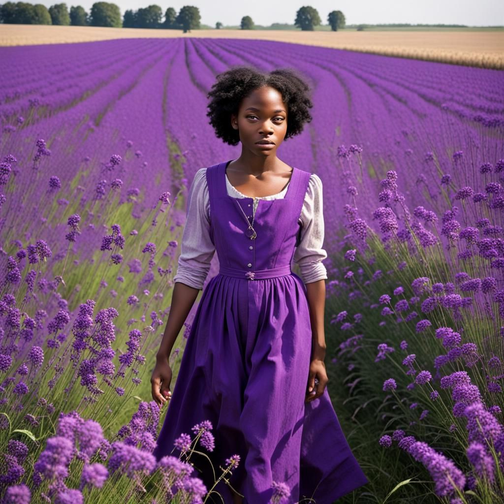 Vibrant Purple Field: An AI Generated Landscape