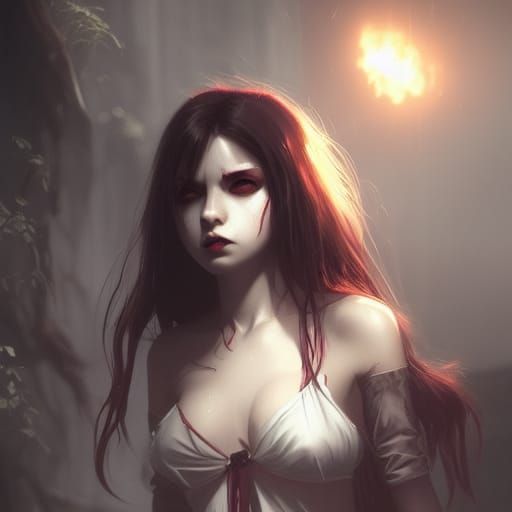 Ominous Vampire Girl Portrait in 8K Resolution