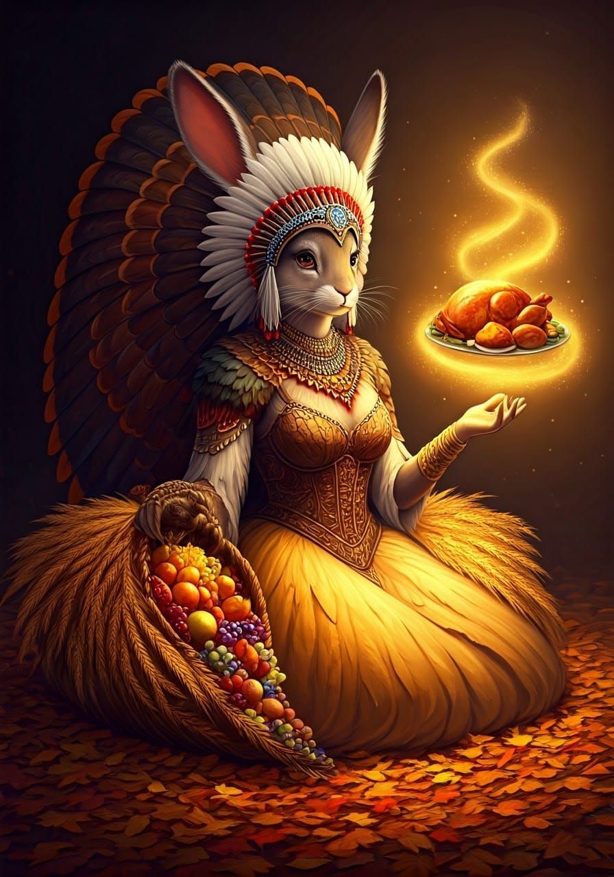 Rabbit Goddess Conjures Thanksgiving Feast