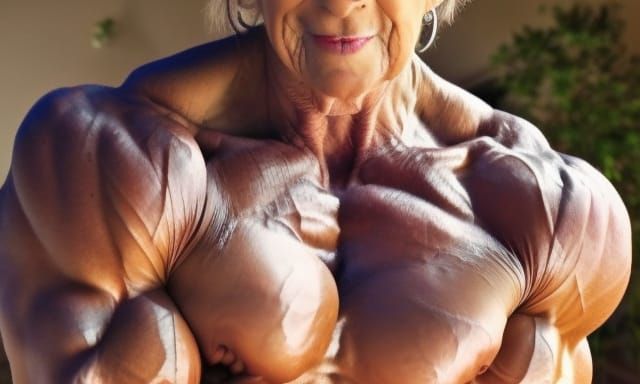 Muscular Bodybuilder Grandma with Ripped Physique