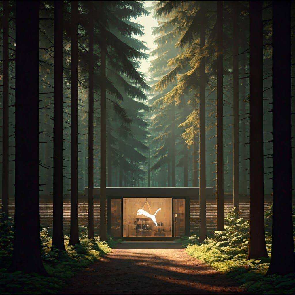 Cinematic Puma Store in Enchanted Forest