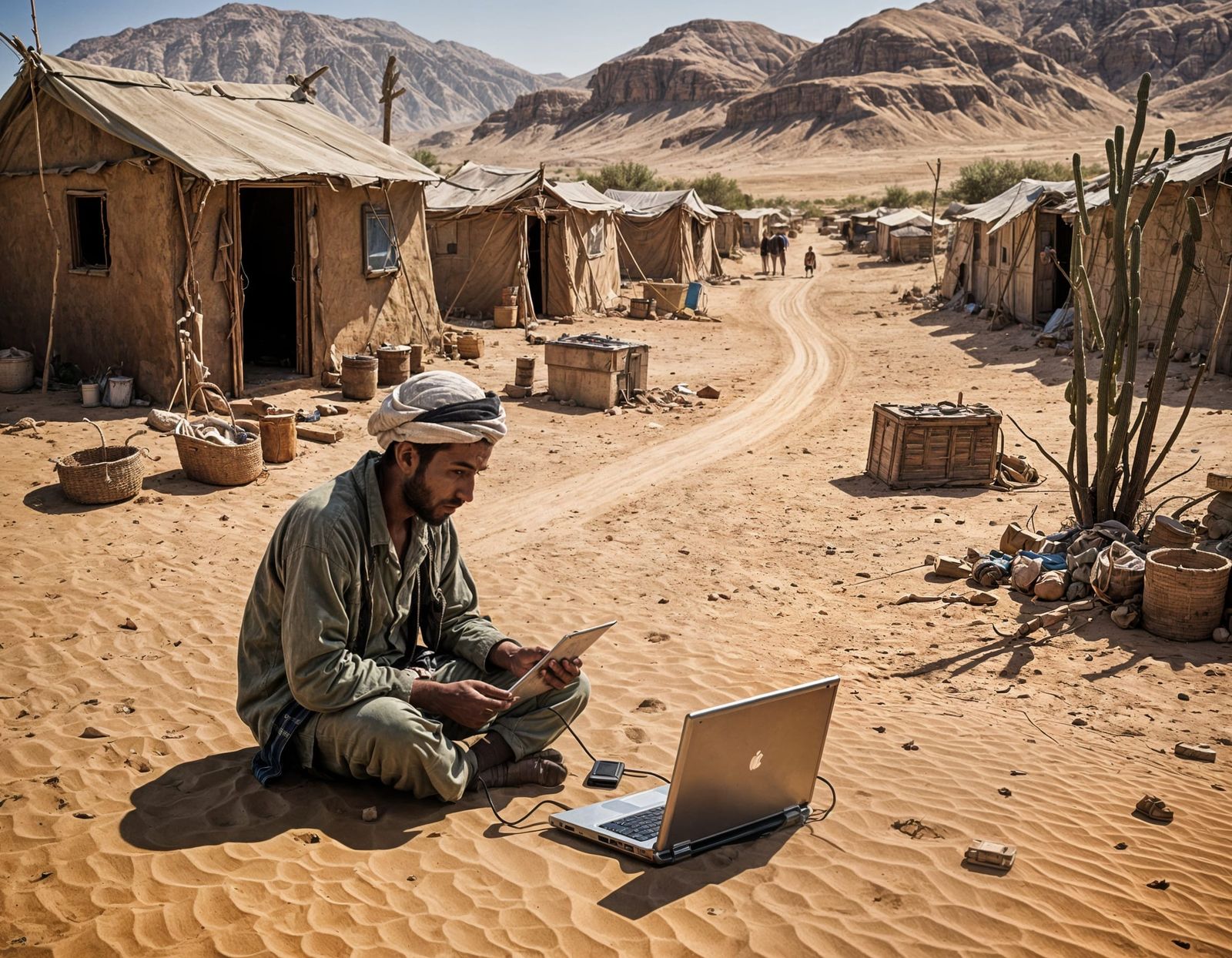 Desert Village Connects to the Internet