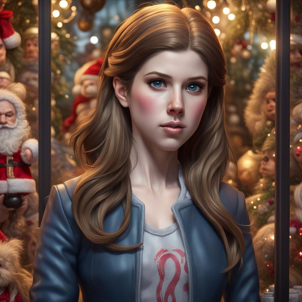 Christmas Toy Shop Display with Portrait Dolls