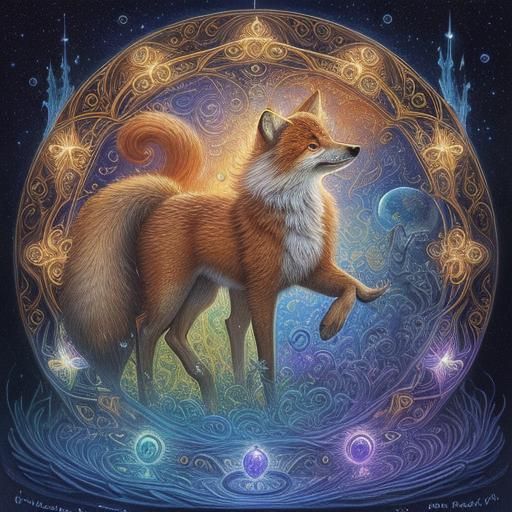Fox, Josephine Wall Victoria Frances Mark Ryden Luis Royo art style,
fantasy, magic, 64 K, 3D, brillance, paillettes, ...