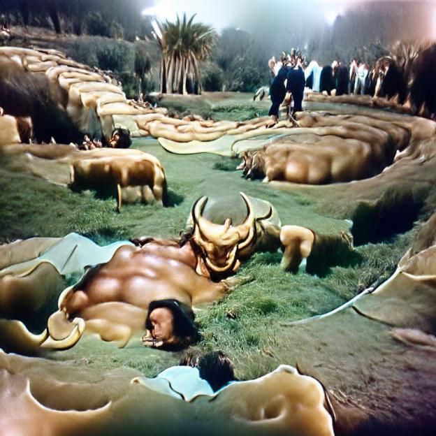 Giant Minotaur Sleeps in Intestine Maze