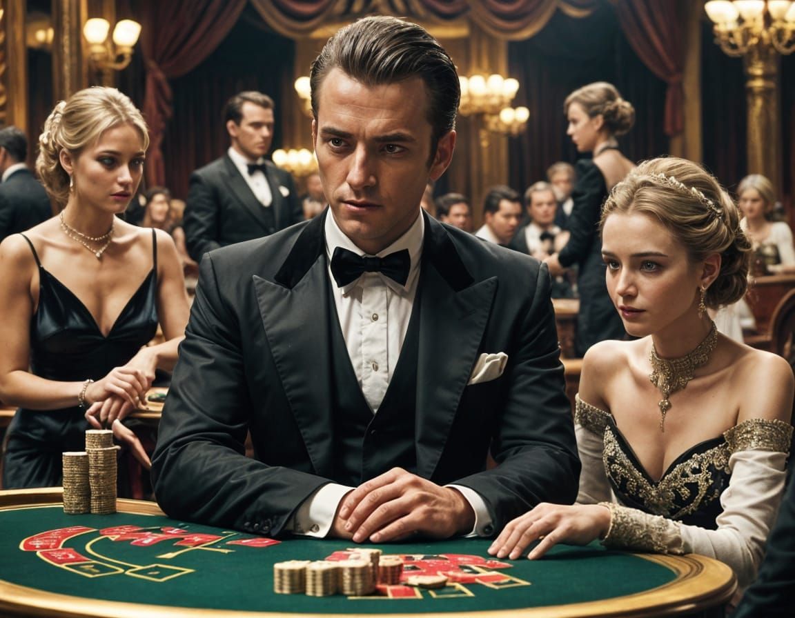 Blackjack Game Cover Art with Brides, Cinematic Style