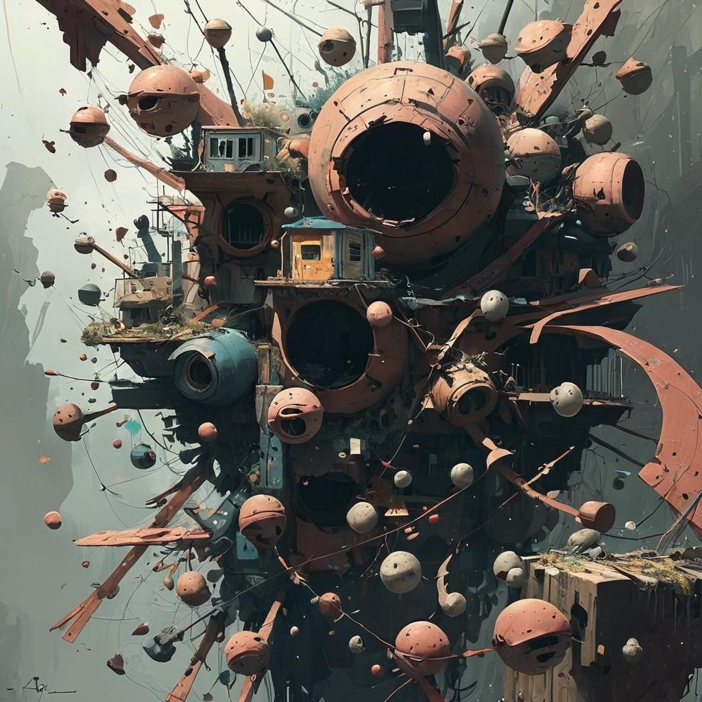 Surreal Anime Dreamscape in Disordered Artistic Styles