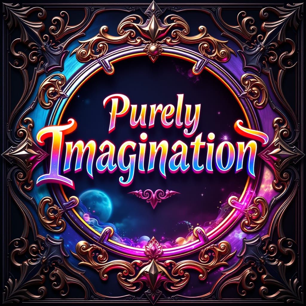 Ethereal Fantasy Logo with Intricate Border