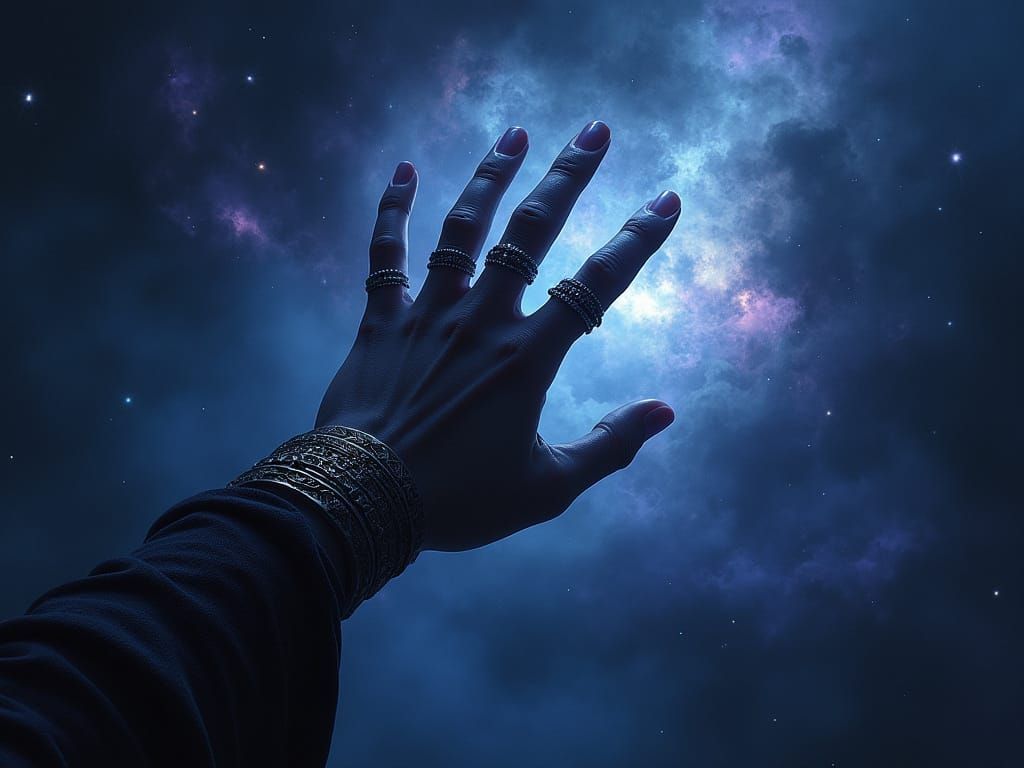 Shadowy Hand in Cosmic Nebula