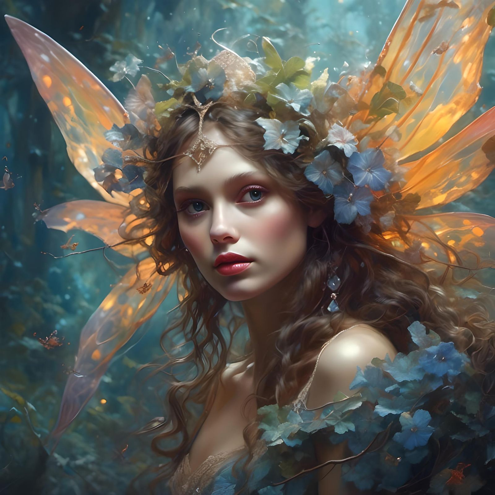 Hyperreal Fairy in Dreamlike Digital Art Style