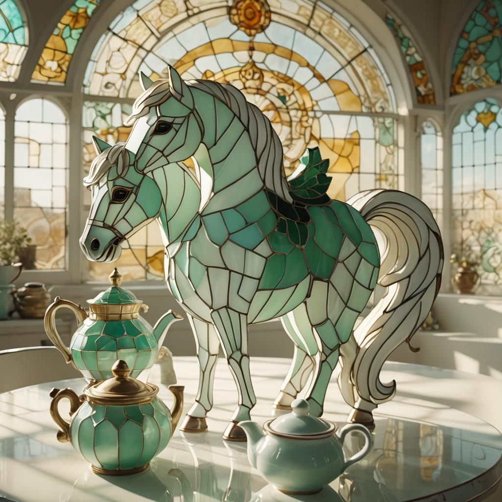Stained Glass Pony in White Wasteland