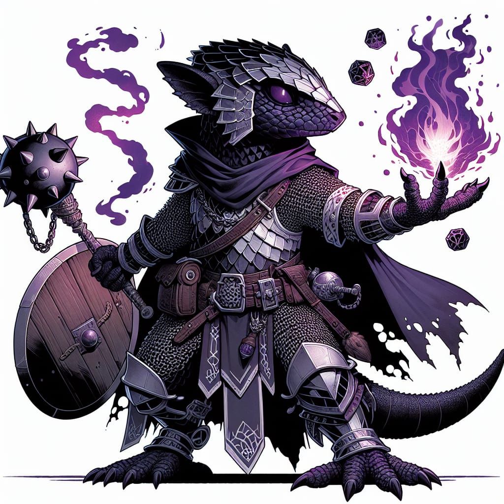 Twilight Cleric Kobold Shooting Fireballs, Comic Book Art