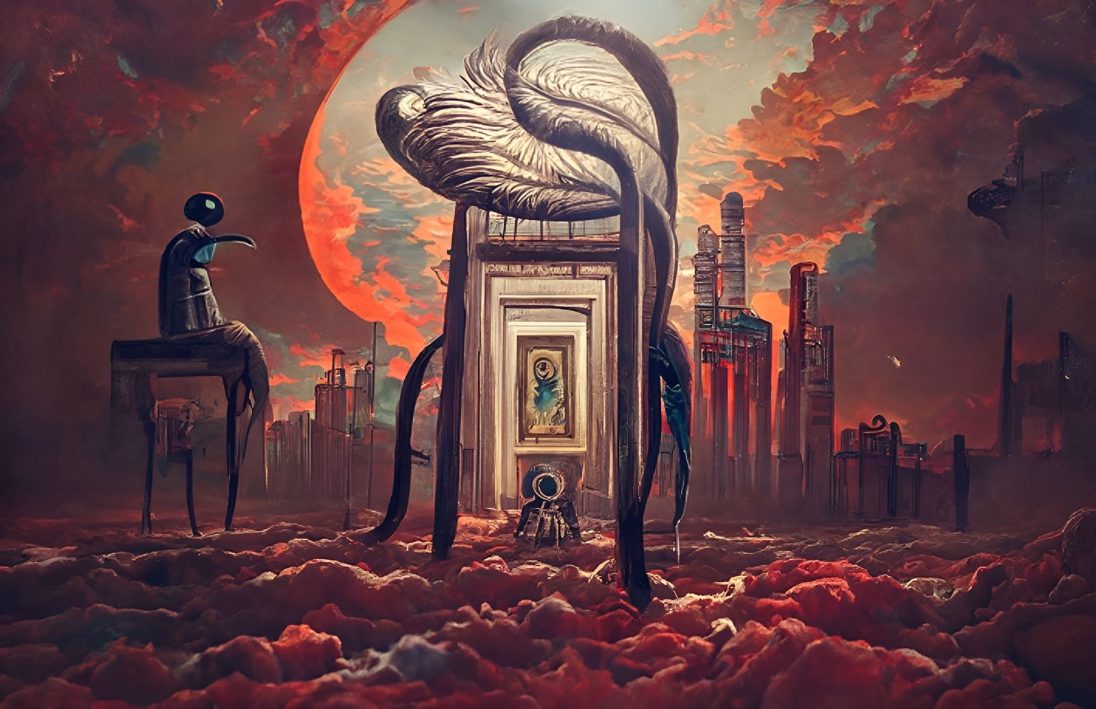 Psychedelic Symbolism in Detailed Surrealist Painting