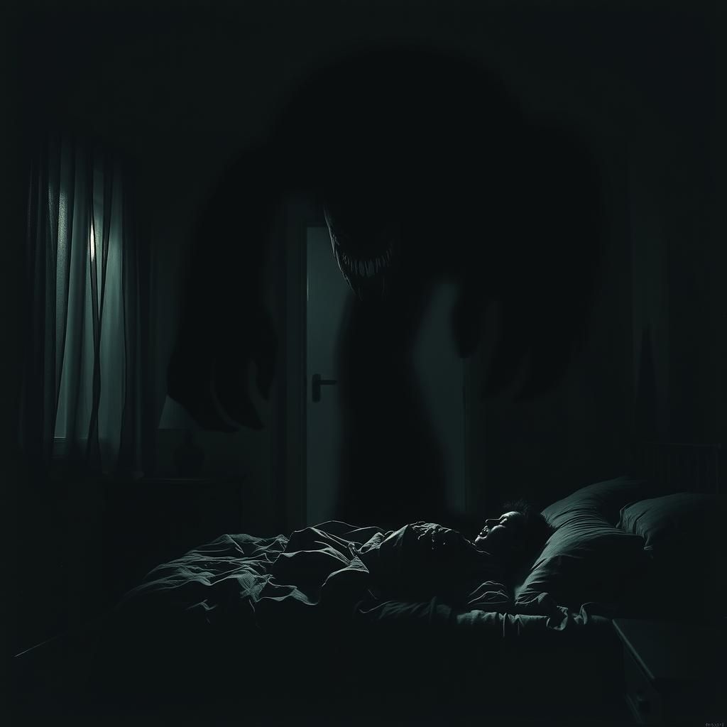 Terrifying Shadow Monstrosity in Surreal Gothic Horror Style