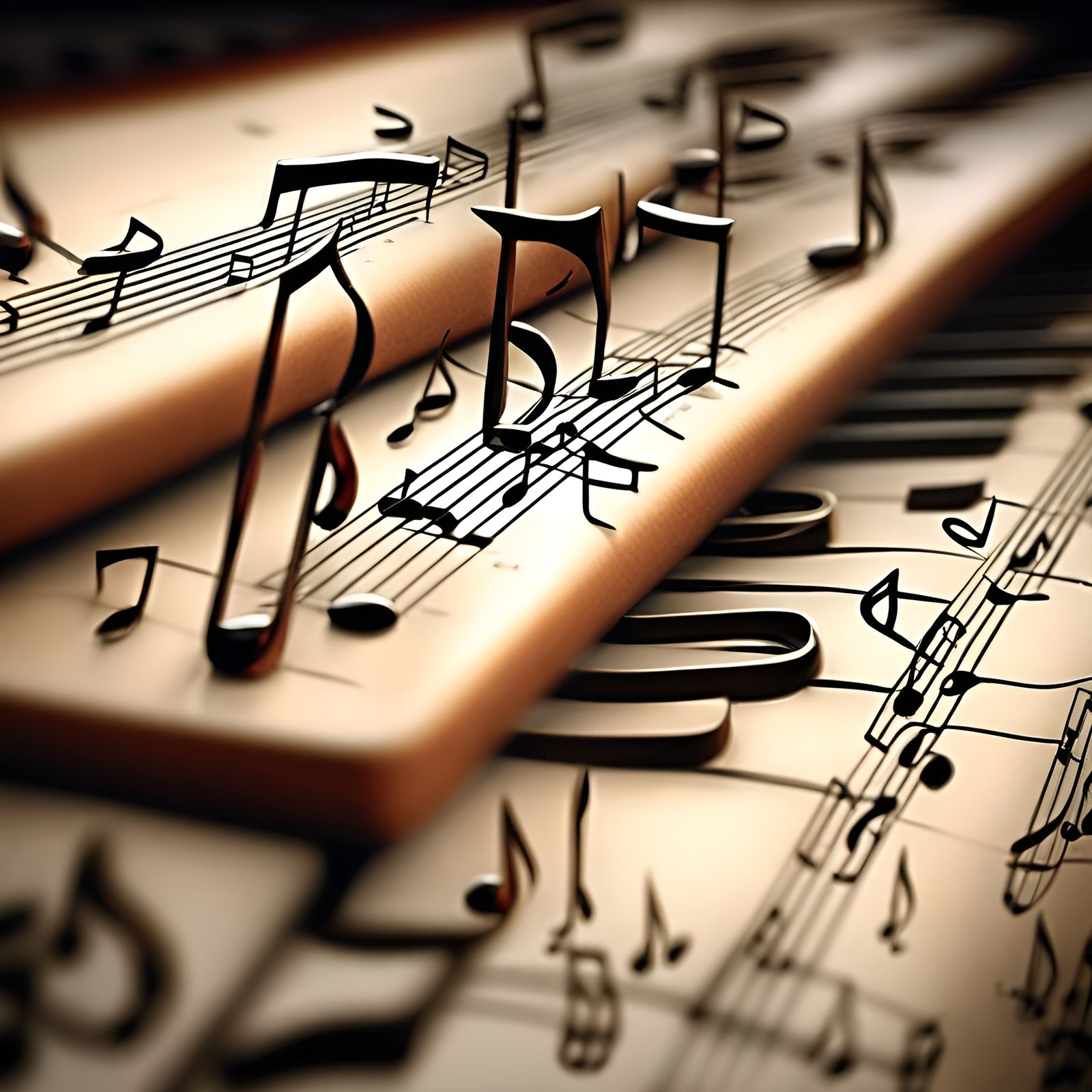 Hyperrealistic Musical Notes in High Definition