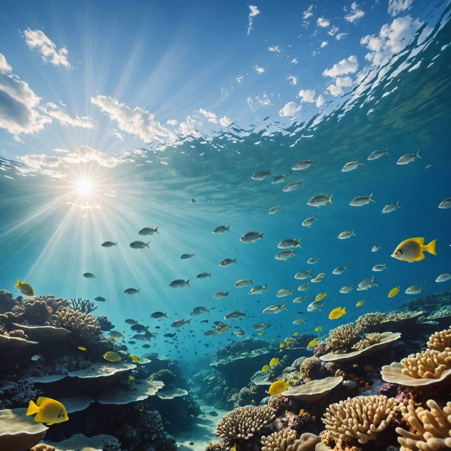 School of Fish in Heavenly Sunshine