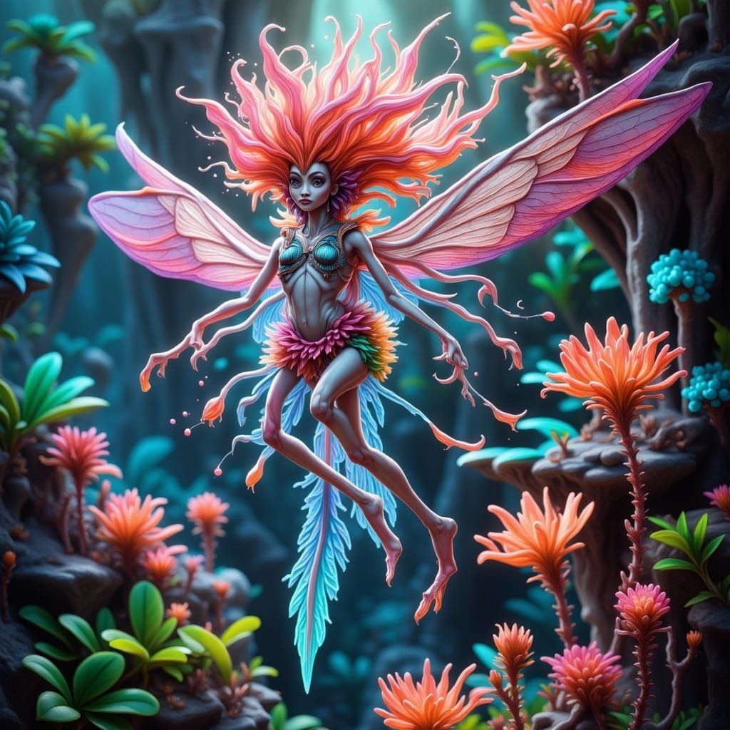 Incredible, Otherworldly Glowing Biome Creatures in Vibrant,...