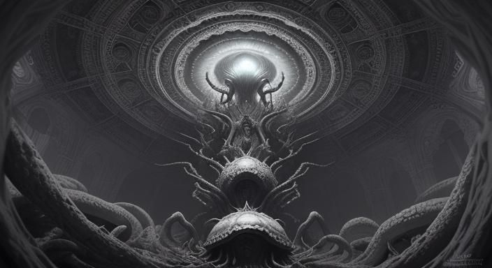 Surreal Spider Kraken Mushroom Fort Dreamscape