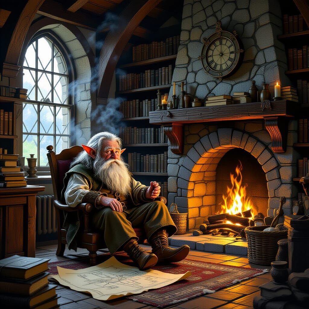 Cozy Hobbit Home by Firelight