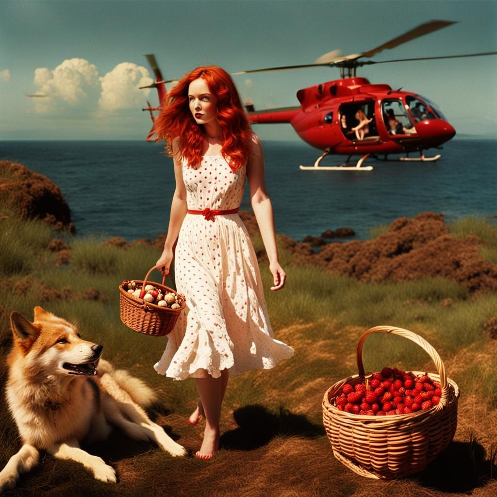 Cinematic Film Still: Woman, Wolf, and Rescue