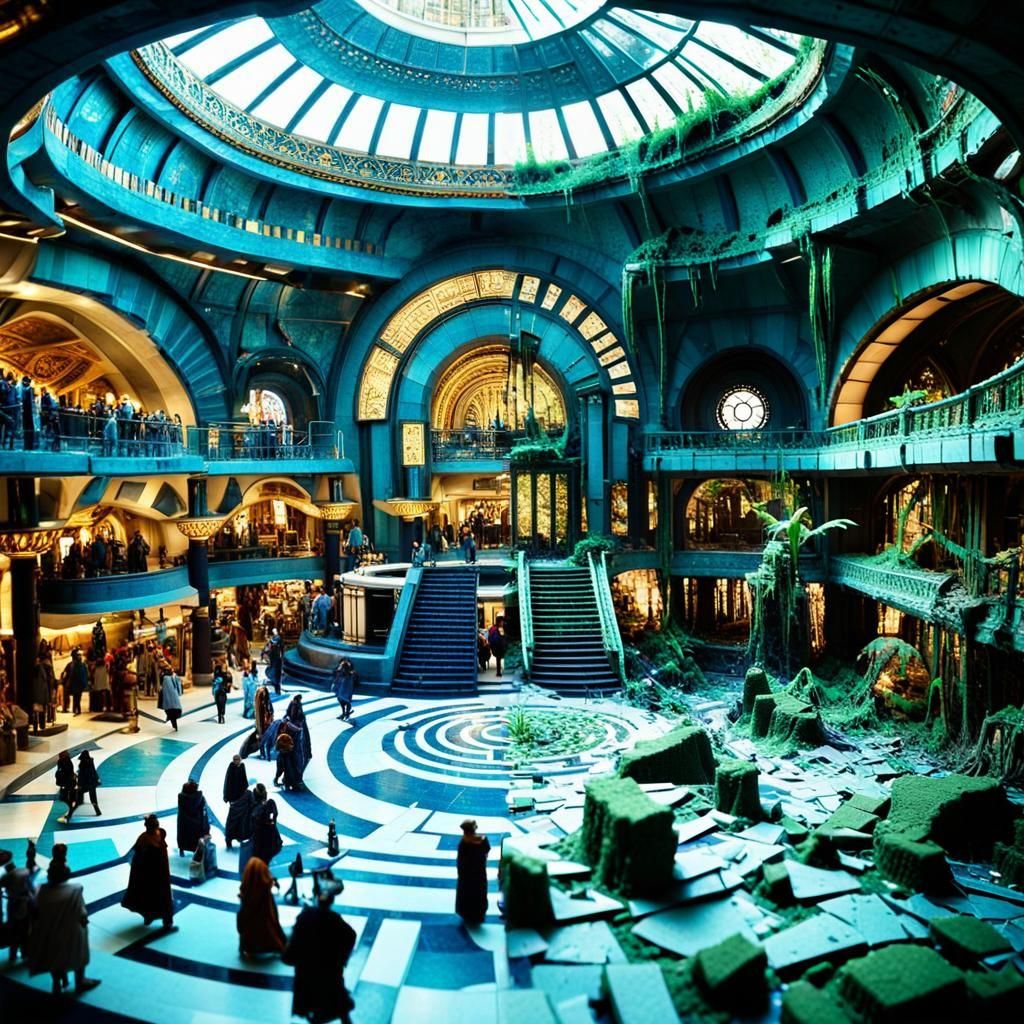 Ruined Atlantis Temple Shuttle Station in Tilt-Shift