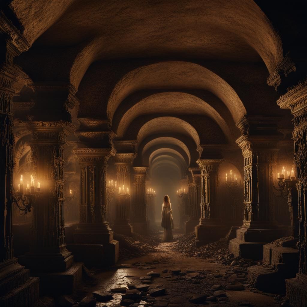 Dramatic Catacombs Digital Matte Painting