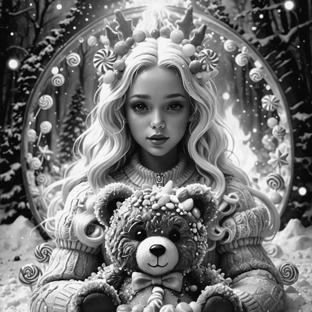Magical Teddybear Christmas Wonderland in Candy Art Style