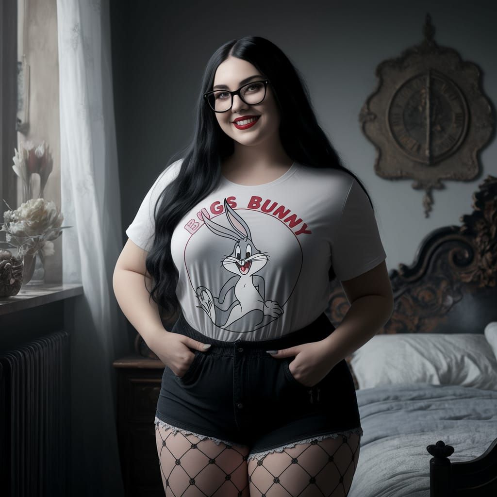 Gothic Vampire Woman in Victorian Bedroom