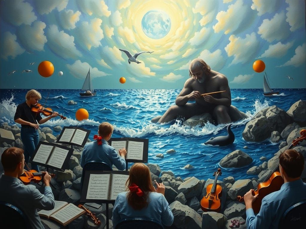 Ethereal Coastal Scene in Dreamlike Watercolors