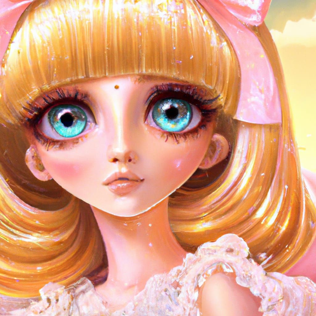Kawaii Anime Barbie Doll Portrait in 8K