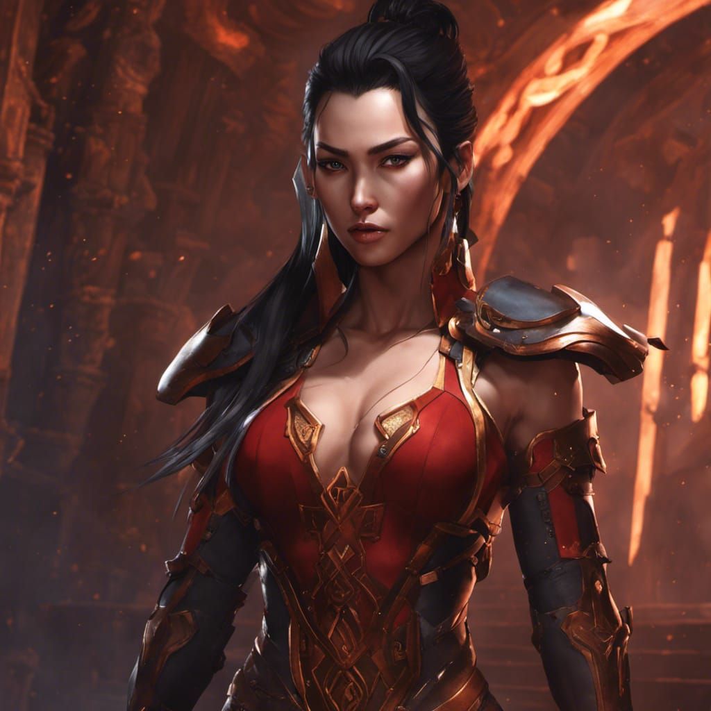 Muscular Woman Captured in Dungeon: Dark Fantasy Art