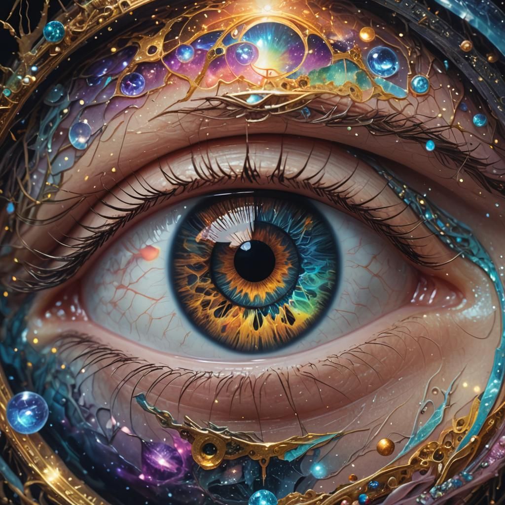 Eye Reflecting Fantasy World: Pablo Amaringo Style