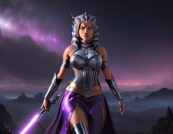 Ahsoka Tano as a Fantasy Galaxy Goddess