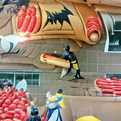 Batman Suplexes a Giant Hotdog