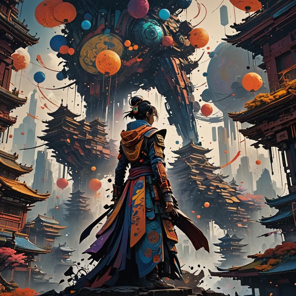 Futuristic Japanese Abstract Geometry in 8k Resolution