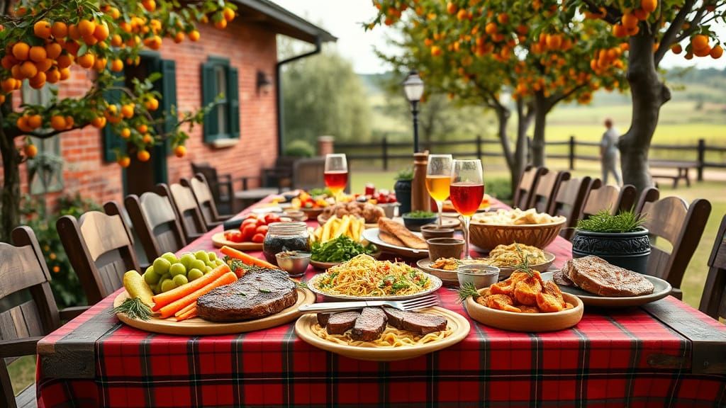 Victorian Feast: Luxurious Outdoor Food Platter