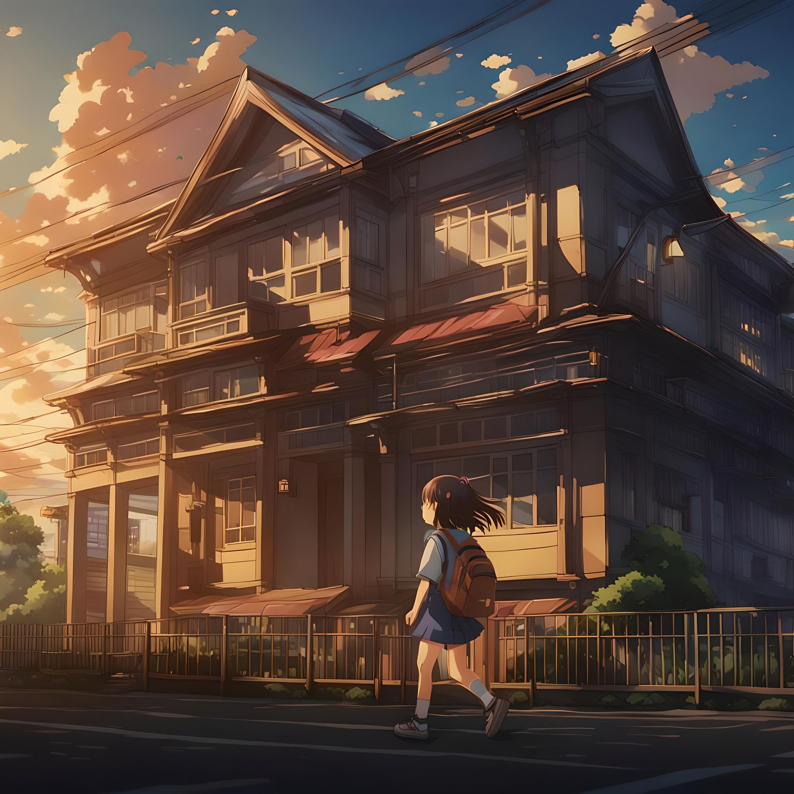 Beautiful Girl Going to School with Positive Energy