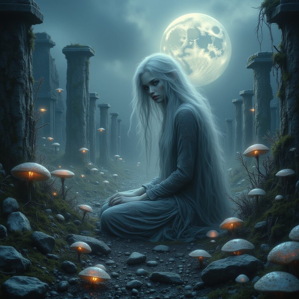 A Desolate Figure's Eloquent Plea in the Forgotten Ruins