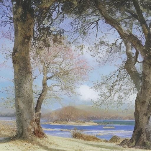 Magical Landscape with Ethereal Clouds, Hyperrealistic Fanta...