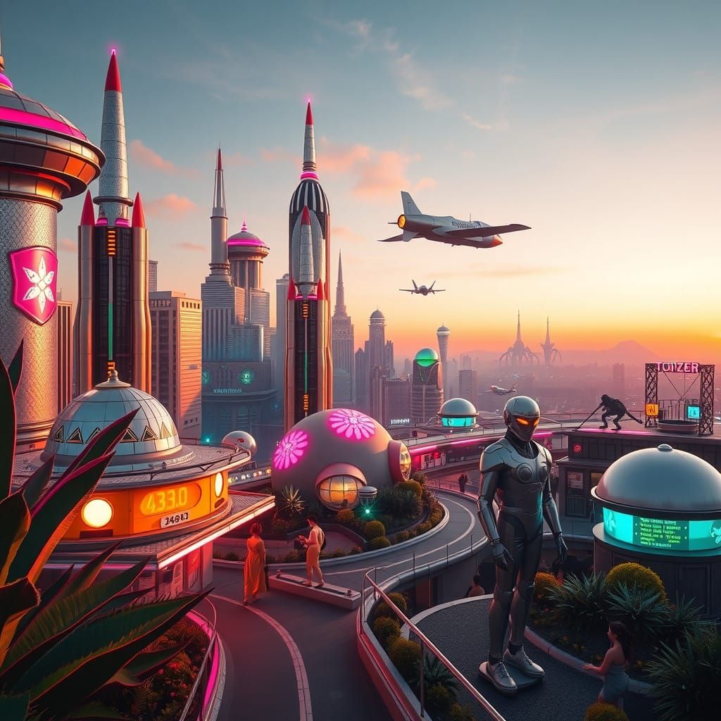 Retro-Futuristic Metropolis of 2025