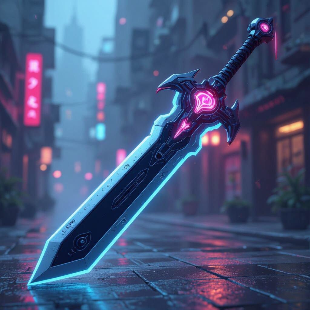 Futuristic Keyblade Fusion: Oathkeeper and Oblivion in Cyber...