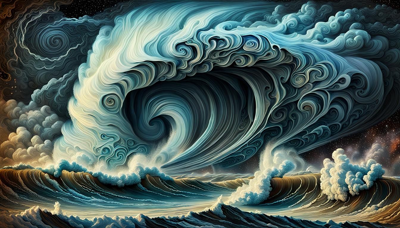 Tornado Embossed Art: Storm Winds and Astral Patterns