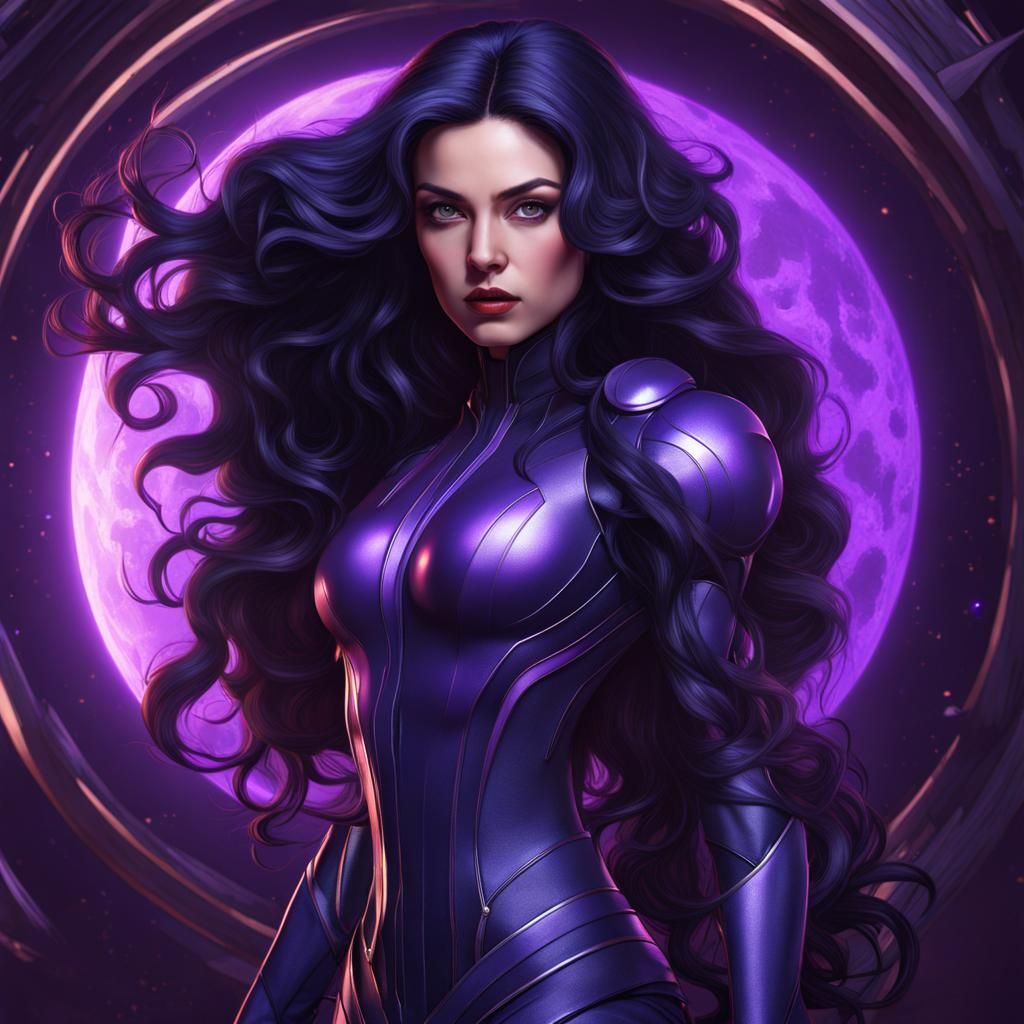 Female Superhero with Black Hole Powers, Klimt Style