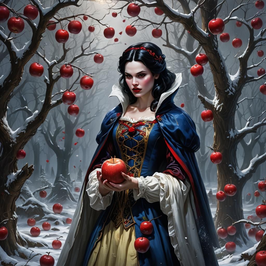Snow White as Vampire in Photorealistic Style