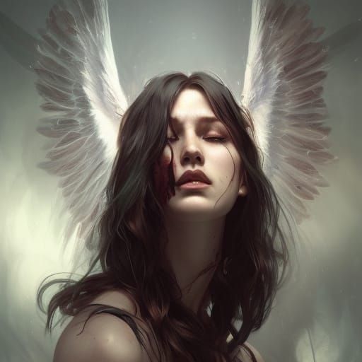 Detailed Portrait of a Fallen Angel in Unreal Engine