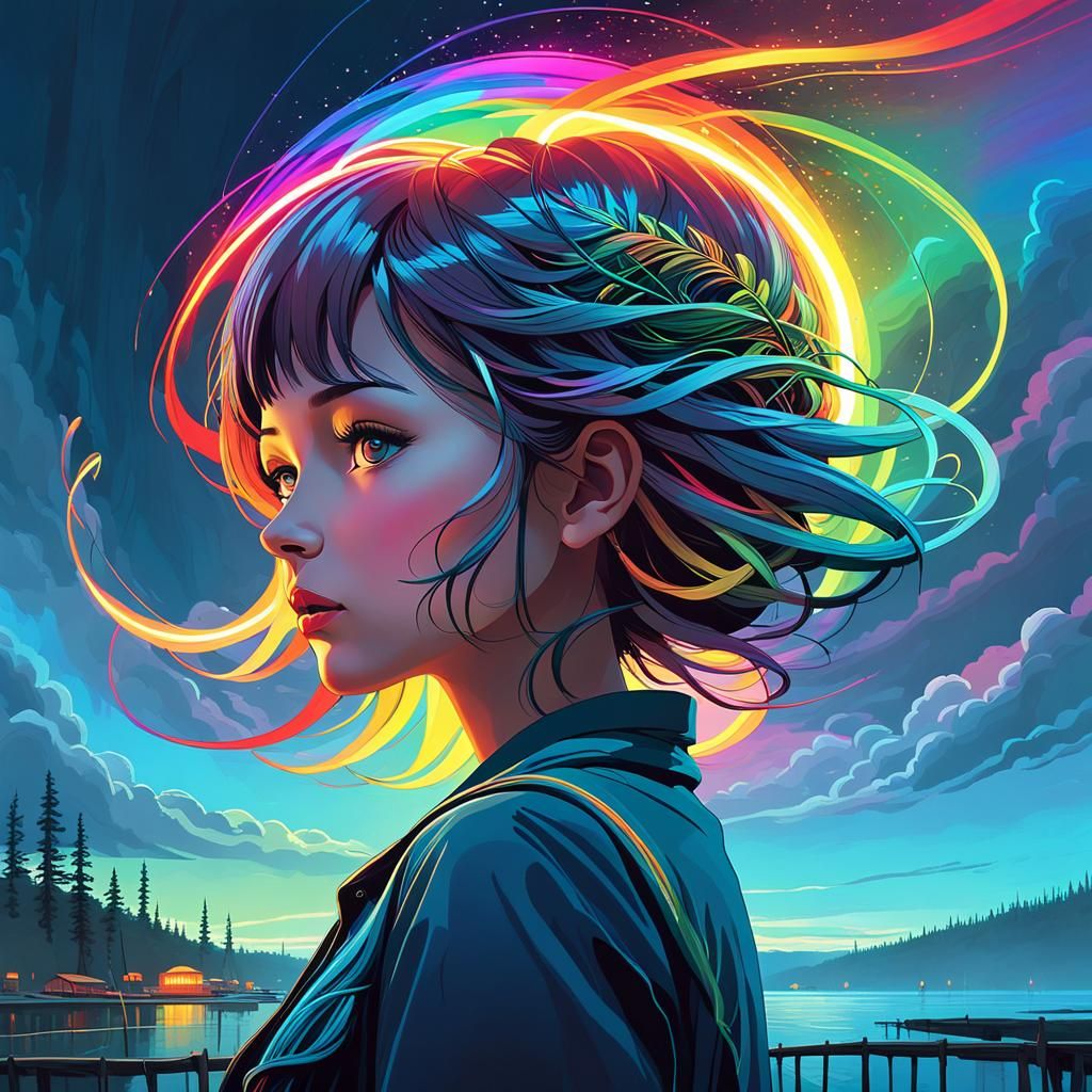 Rainbow Woman: A Cinematic 8K Render